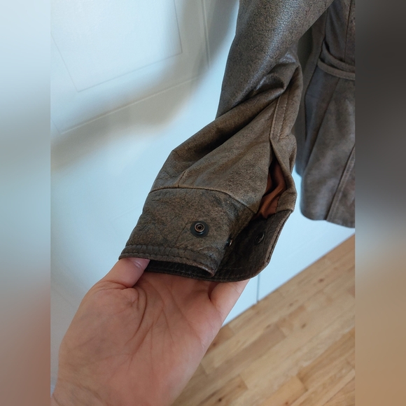Brown Leather Jacket Medium New - Picture 4 of 7
